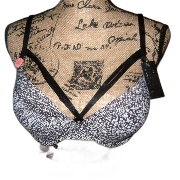 Youmita Snake Print Caged Plunge 34BUnderwireBraw/Small Coordinating Hipster NWT - Picture 3 of 10